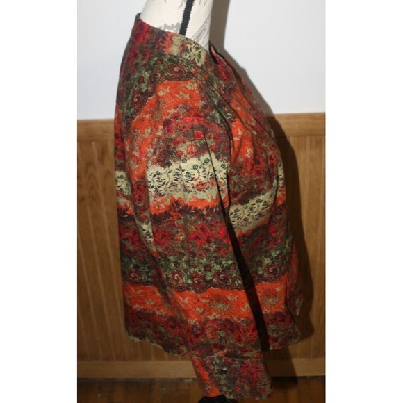 Christopher & Banks Floral Tapestry Blazer Jacket Sz XL Colorful Snap Close GUC - Picture 5 of 11